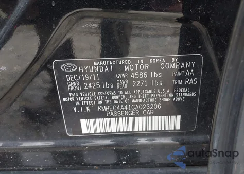 2012 Hyundai Sonata Hybrid from USA, damaged, VIN KMHEC4A41CA023206